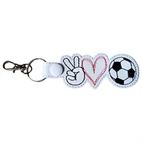 Peace Love Football Keyring