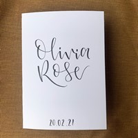 Personalised baby name & birth card