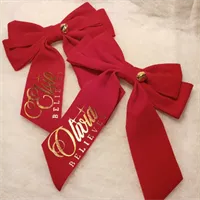 Personalised Believe Bell Red Hair Bow 2