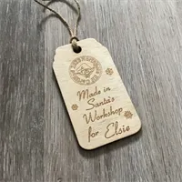 Personalised Christmas gift tag, Wooden  2 gallery shot 1