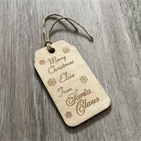 Personalised Christmas gift tag, Wooden  4