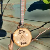 Personalised Doggy Wood Slice Hanging X