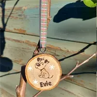 Personalised Doggy Wood Slice Hanging  x 1