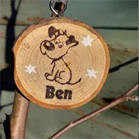 Personalised Doggy Wood Slice Hanging  x 4