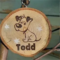 Personalised Doggy Wood Slice Hanging  x 6