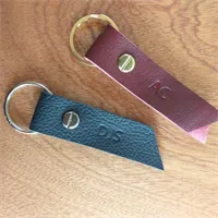 Personalised embossed leather keyring 4 gallery shot 4