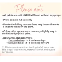 Personalised family hands foil print - please note gallery shot 9