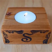 Personalised  hand burnt t light candle  3