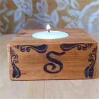 Personalised  hand burnt t light candle  4