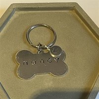 Personalised hand stamped dog tags