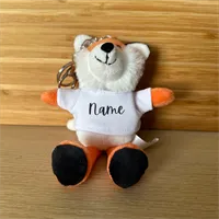 Personalised Name Plush Fox Keyring