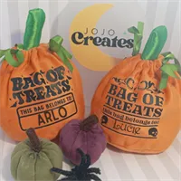 Personalised Pumpkin Orange Velvet Bag