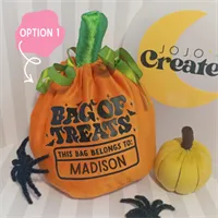 Personalised Pumpkin Orange Velvet Bag 5