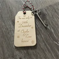 Personalised Santa key wooden engraved C 2