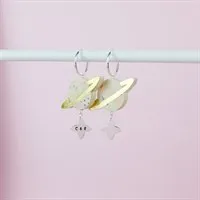 Personalised Saturn Planet Hoop Earrings