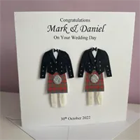 Personalised Scottish Gay Wedding Card
