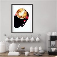 Photographic Art Print 'Coffee in Red' shown framed in a room setting