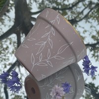 Pink beige leaf terracotta plant pot