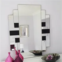 Black Art Deco Stained Glass mirror
