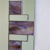 Purple Art Deco stained glass  mirror