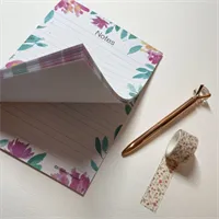 Pink Flowers Notes Notepad Desk pad 2 gallery shot 6