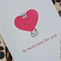 Pink heart greeting card.