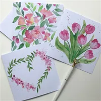 Pink Pack Of Greetings Cards