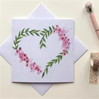 Heart Wreath Greetings Card