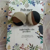 Polymer Clay Earrings Small Round