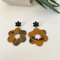 Polymer clay flower stud dangle earrings
