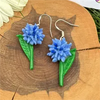Pretty Blue Cornflower Earrings