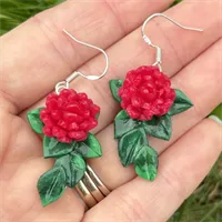 Pretty Camellia Flower Earrings 2 gallery shot 13