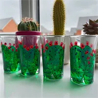 Prickly Pear Cactus Shot Glasses Pair