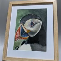 Puffin Watercolour Painting