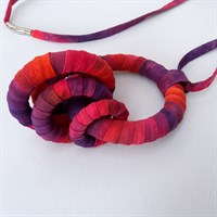 Purple and pink fabric pendant