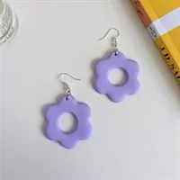 Purple Flower Polymer Clay Earrings gallery shot 7