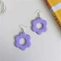 Purple Flower Polymer Clay Earrings