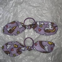 Purple Unicorn & Rainbows Hair Bow Set