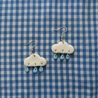 Rain Cloud Polymer Clay Earrings