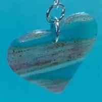 Rainbow blue sky Shimmer necklace heart