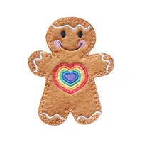 Rainbow Heart Gingerbread Character