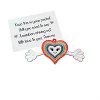 Rainbow Heart Pocket Hug Keyring