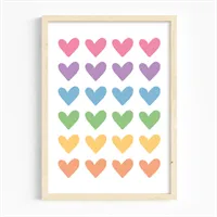 Rainbow Hearts Print