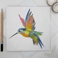 Rainbow Hummingbird Greetings Card
