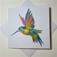Rainbow Hummingbird greetings card - wat 2