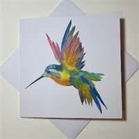 Rainbow Hummingbird greetings card - wat 2 gallery shot 5