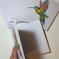 Rainbow Hummingbird greetings card - wat 3