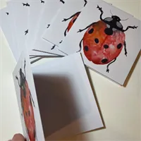 Red Ladybird greetings card - watercolou 4