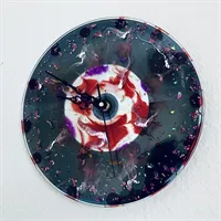 Resin Floral Wall Clock Red White Purple 2