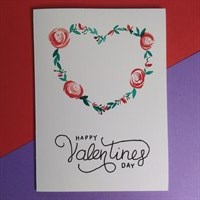 Rose Wreath Valentine's Card